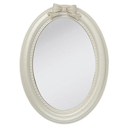 Clayre & Eef 62S059 Spiegel Wandspiegel Schleife Silber Oval Ca. 39 x 3 x 29 cm