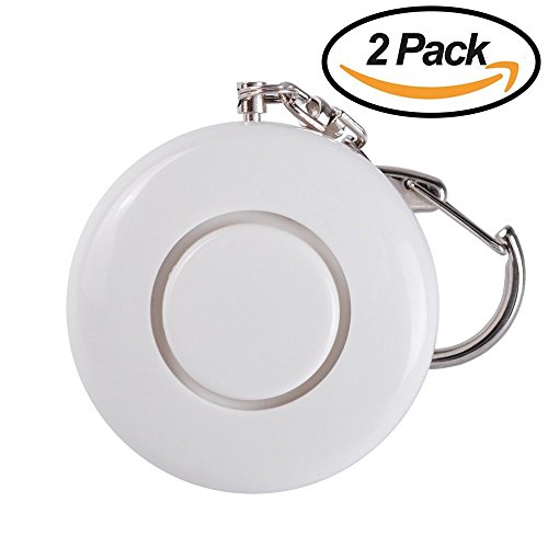 Preisvergleich Produktbild 2 Stück anrui 120db- 130dB Personal Alarm Schlüsselanhänger Vergewaltigung Angriff Sicherheit Alarme für Frauen Selbstverteidigung lauter Alarm Sirene Schlüsselanhänger mit LED-Taschenlampe (weiß)