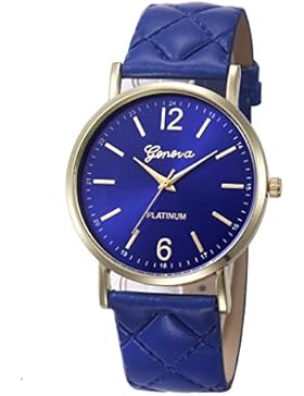 winwintom römischen Leder Band Analog Quarz Armbanduhr Navy Blau