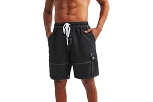LARGERED Bañadores Hombre de Natación Pantalones Cortos de Baño para Hombres Shorts Deportivos para Correr con Forro de Malla y Bolsillos Pantalones Cortos para Vacaciones（S-3XL）