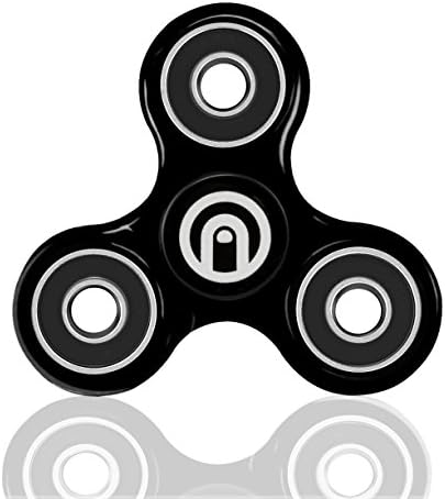 SPIN ME UP - Fidget Spinner - Black Ceramic Bearings - Best Stress Reducer Relieves ADHD Anxiety and Boredom - Helps Focusing Fidget Toys for Kids & Adults - 9 Colors Available (Black - Black)