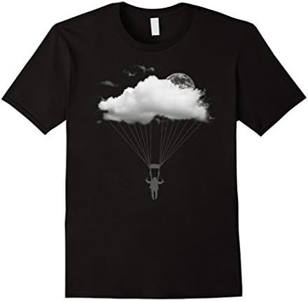 Skydiving Shirt: Funny Skydiver Night Sky Graphic T-Shirt-Male Large-Black