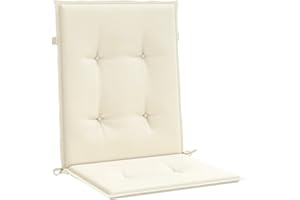 vidaXL Cojines de Silla de Jardín 4 uds, Cojines con Respaldo Bajo, Cojines de Asiento Exterior, Almohadas para Patio Oficina, Tela Oxford Crema