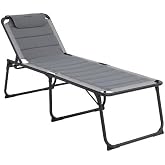 Outwell Samoa Premium Ultra Comfortable 5 Position Folding Sunbed Gray