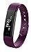 Price comparison product image Multi-function Smart Watch Bluetooth 4.0 Bracelet, Activity Tracker with Call/SMS/SNS/ Sedentary Alert, Step Counter and Calorie Counter Watch Pedometer, Slim Smart Bracelet for Kids/ Women/ Men - Purple