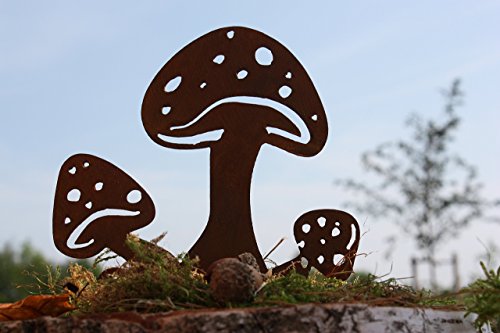 Edelrost Schwammerl / Pilze Metalldeko für den Herbst, Verzieren Sie den Hauseingang, Komode oder Fensterbänke - 2