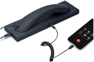 ENJOY-UNIQUE Retro telefon hörlurar mottagare hörlurar USB-C kontakt för , , bärbar dator, headset med