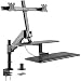 Produktbild Maclean MC-797 2-Fach Monitor Tischhalterung Monitor Halter mit Maus Tastatur-Ablage VESA: 75x75,100x100 17-27" (Gasfeder)