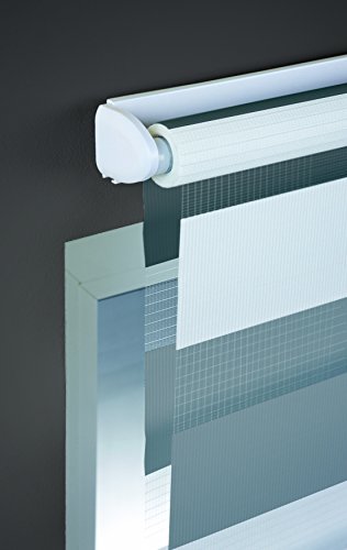 mydeco® Duo-Rollo Fensterrollo Klemmfix ohne Bohren, Farbe Triple: Weiß, Grau, Anthrazit 80 x 160 cm Seitenzugrollo Doppelrollo inkl. Klemmträger - 2