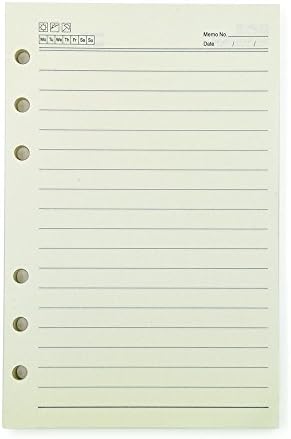 Bonniee Back to School Refillable Paper for Diary Notebook B5 Size (17 x 11cm) Filler Paper, 6-Hole Punched, Loose Leaf Papers,100 Sheets/Pack (Notebook Refillable Paper)