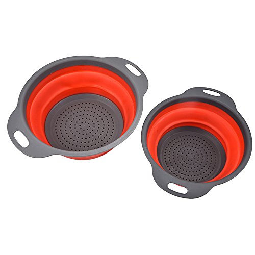 OUNONA 2ST Silikon Seiher Faltbare Sieb Küche Werkzeug