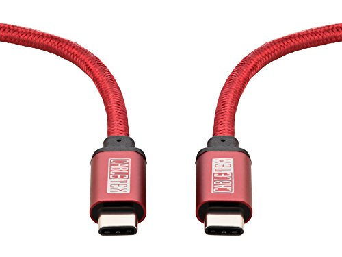 USB C Kabel auf USB 3.0 Typ C Set [2 Stück] 1M Ladekabel Nylon Textilkabel Datenkabel für USB 3.1 Computer und Smartphones wie Nexus 5X, 6P, OnePlus 2, OP 3, HTC 10, MacBook Pro und viele mehr – ROT & SCHWARZ - 4