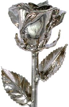 A stunning premium grade 17Inch extra long stemmed Platinum Dipped Rose presented in a Luxury Gift Box delivered for FREE