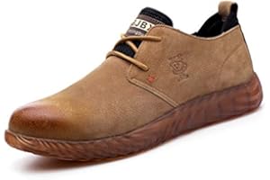 WEBROSISTOL Zapatos de Seguridad Hombre Ligeros Comodos con Puntera de Acero Calzado de Seguridas Piel de Cerdo Zapatillas Trabajo