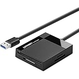 UGREEN Card Reader, 5Gbps SD Card Reader, USB 3.0 Card Adapter for TF, SD, SDXC, SDHC, Read and Write on 4 Cards Simultaneously for Mac OS, Windows 10, 8, 7, XP, Vista and Linux, with 0.5m cable, Black