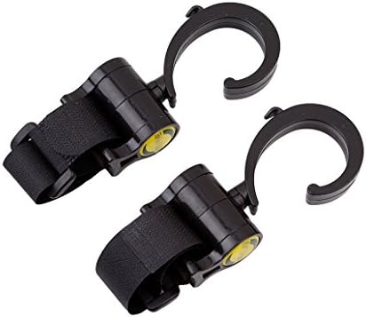 Chinget 2pcs Stroller Hook Black Universal Fit Pram Hooks for Pushchair Wheelchair