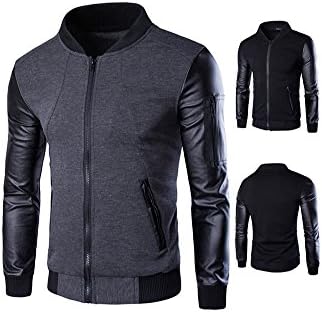 JKQA Mens Slim Fit Varsity Baseball Bomber Jacket of Various Styles (S, BG PACK OF 2)