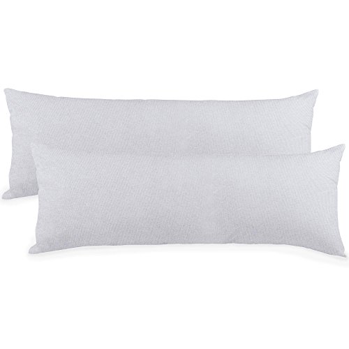 Seitenschläferkissen-Bezug 40×120 Doppelpack, Jersey-Baumwolle Kissenbezug für Stillkissen BeNature CelinaTex 5000948 silber-grau - 2
