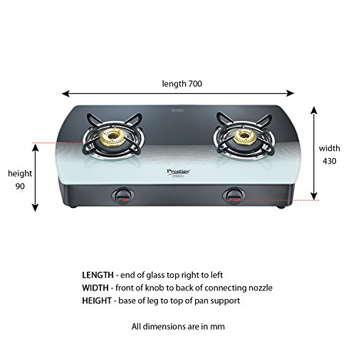 prestige gas stove dimensions