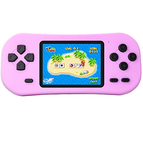 Niños Consolas de Juegos de Mano Portátil Retro Handheld Game Console 2.5"LCD HD Pantalla con 168 Classico Nostalgia 80s Viejo Videojuegos Navidad Regalo de Cumpleaños para Chicos Y Propio (Morado)
