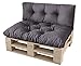 Produktbild MC.Sammler Palettenkissen Palettenauflage Palettenpolster Sitzkissen Sitzauflage Rückenlehne Palettensofa gesteppt (Set (Sitzkissen 120x80x12cm + Rückenkissen 120x40x, Grey)