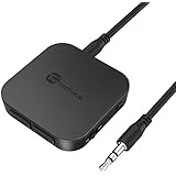 TaoTronics Bluetooth Transmitter, Bluetooth 4.1 Transmitter / Receiver, 2-in-1 Wireless 3.5mm Adapter (aptX Low Latency, Pair 2 At Once, For Home and Car Sound Systems)