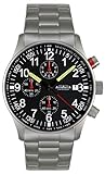 Astroavia Herren-Armbanduhr Chronograph Quarz mit Edelstahl Armband N97S