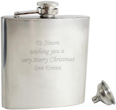 Personalised Brushed Steel Hip Flask - Perfect for Christmas