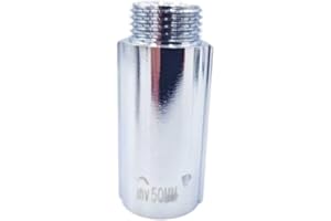 INVENA 1/2" BSP (15mm) Pipe Thread Extension Female x Male Chrome Brass - 50mm Long