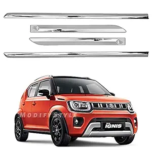 ModifyStyle Side Beading/Side Cladding/Door Garnish/Door Protector Chrome Suitable for Maruti Ignis (2020 to Present) Type 2 (Set of 4pcs)