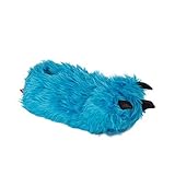  Funslippers Zapatillas Animales Peluche Invierno Suela Goma Duradera Calientes Casa Oso Zarpa Garra Monstruo Hombre Azul L 42/44 EU