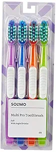 Amazon Brand - Solimo Multi Pro All-in-one Toothbrush (Pack of 4)