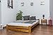 Produktbild Kinderbett / Jugendbett Kiefer Vollholz massiv Eichefarben A9, inkl. Lattenrost - Abmessung 140 x 200 cm