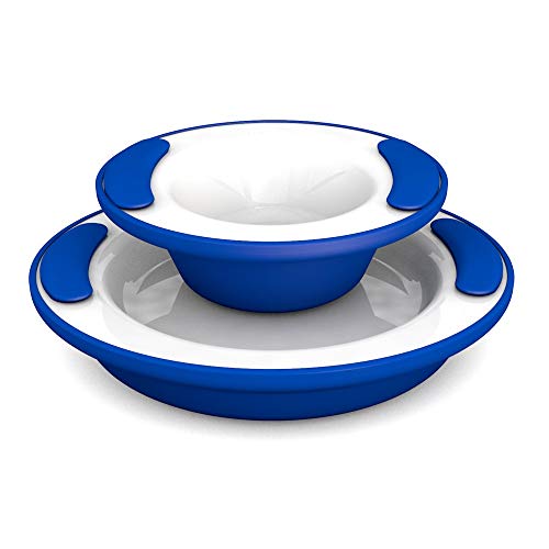 Ornamin - Kit de Plato Térmico y Cuenco Térmico (color: azul)