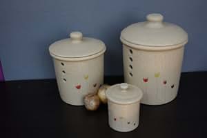 mysolitaire® Kartoffeltopf + Zwiebeltopf + Knoblauchtopf "Verona