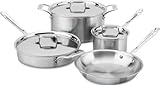  All-clad bd005705 D5 acero inoxidable 5-ply Tejido lavavajillas batería de cocina, 5 piezas, color plateado