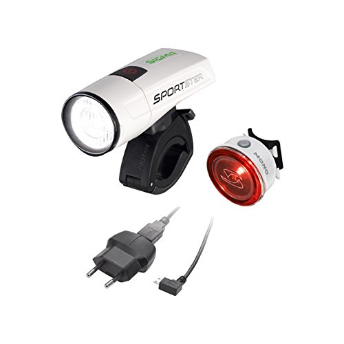 SIGMA SPORT Sportster + Mono Beleuchtungsset white 2016 Batteriebeleuchtung Set - 3