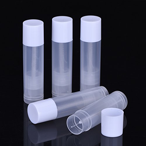eBoot 50 Stück Lippenpflege Leere Behälter Klare Rohr mit Verdreht Ende und Ober Kappe, 3/ 16 Unzen ( 5,5 ml) - 6