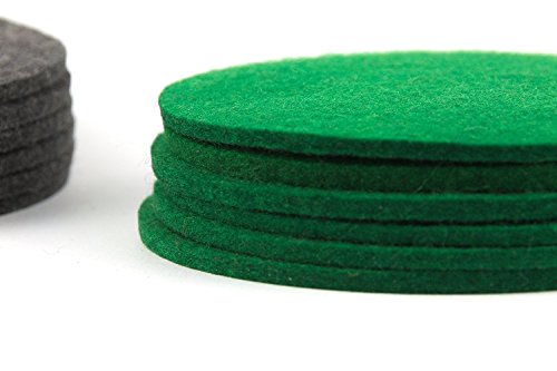 NordernArt Filz-Untersetzer rund 10cm 100% Wollfilz 6er Set Farbe wählbar, natur edel Getränkeuntersetzer für Gläser, Tassen auf Tisch, Bar (grün) - 3