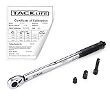 Chiave Dinamometrica da 3/8 1/4 1/2 Drive con Adattatore Tacklife HTW1A (13.6-108.5Nm / 10-80 lb-ft) con Certificato di Calibrazionee Lunghezza 37.5 cm con Prolunga, Riduttore e Scatola Portabile
