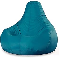 Bean Bag Bazaar "Siège Inclinable de Designer, Vert Sarcelle, Pouf Poire, Pouf Spécial Gamer - 90cm x 73cm, Textile Tissé, Résistant à l'Eau, Poufs d'intérieur et d'extérieur, Salon, Chambre