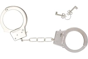 ALYAR Metal Handcuffs With Keys Metal Handcuffs Fancy Dress Up Robber Pretended Fun Play Handcuff With 2 Keys Police Novelty Present Kids Toy Props Halloween Christmas Party Accessory For Adults Fancy Dress