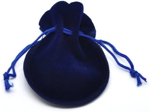 PEPPERLONELY Brand 20PC Dark Blue Velvet Drawstring Pouches Jewelry Gift Bags 9x7.5cm (3-1/2 x 3 Inch)
