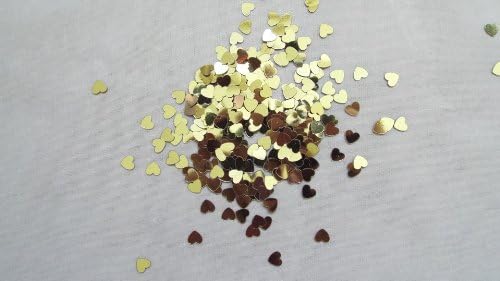 small sparkle heart gold confetti