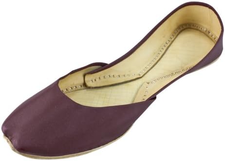 Womens Maroon Casual Leather Indian Khussa Shoes Pumps Size 6uk Khu6772
