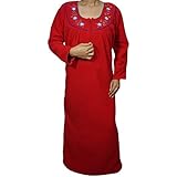 Indiatrendzs Women's Woolen Nighty Solid Winter Sleepwear Maxi Warm Night Gown