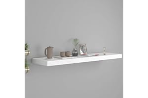 vidaXL Estante Flotante de Pared Repisa Colgante Estantería Tablero CD Libros Decoración Coleccionables Fotos Premios Blanco MDF 90x23,5x3,8 cm