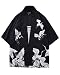 Produktbild DianShaoA Herren Lose Japanische Kimono Chinesischer Windkran Cardigan Mäntel 3/4 Ärmel Gedruckt Strandhemd 2XL