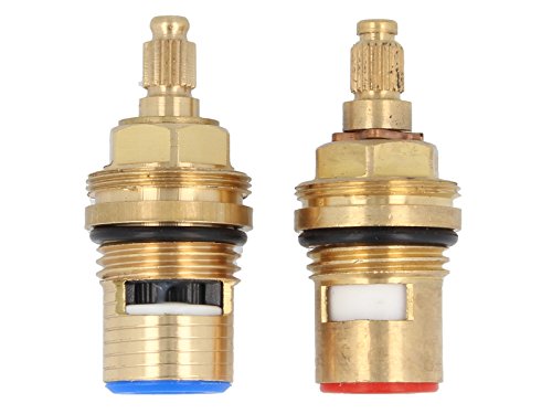 tecuro 1/2″ Keramik-Oberteil Ventiloberteil 90° für Zweigriffarmaturen + Ventile (linksschließend) - 3