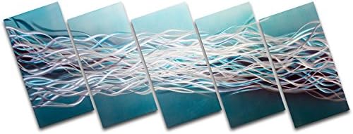 Metal Artscape Below the Riptide 5-Panel Handmade Metal Wall Art, 26 by 69-Inch